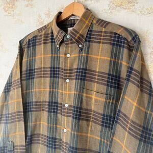 50s/60s Saks Fifth Avenue Plaid Button-down Shirt Size L